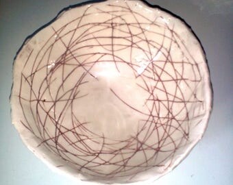 ceramic bowl glazed, crackled fall collection
