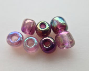 NOIR TRANSLUCIDE ARGENTÉ °16.6// PERLES DE ROCAILLE VERRE 4mm GRIS