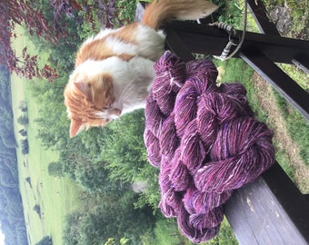 170 g hand dyed and handspun wool.