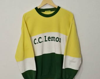 RARE!! C.C. Lemon Big Spell Out Front and Back Sweatshirt Sweater Jumper Pullover