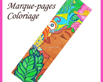 Pimp-woman and Parrot - 19 x 5 cm - Coloring Pages
