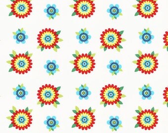 Fabric 100% cotton 45 cm x 45 cm flowers 1 coupon
