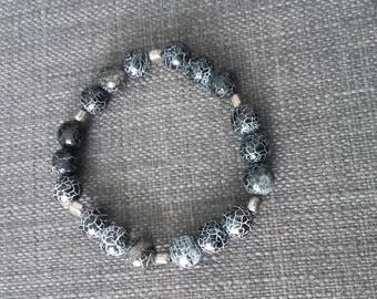 Snowflake Obsidian bracelet