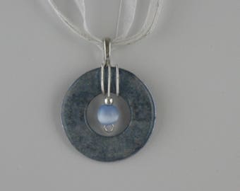 Light Blue & Silver Washer Necklace