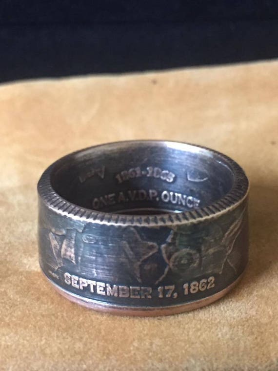 Commemorative Civil War Handcrafted Coin Ring