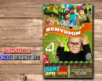 Mine Themed Invitation,Mine Themed Birthday,Mine Themed Birthday Invitation,Mine Themed party,Mine Themed Birthday Party-SL146