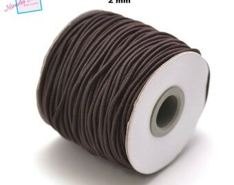 5 meters of woven elastic thread (2 mm), Brown