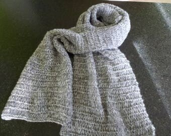 warm and soft scarf handmade knit Grey Heather