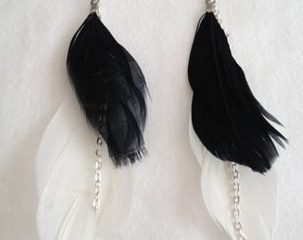 Feather chain earrings *...