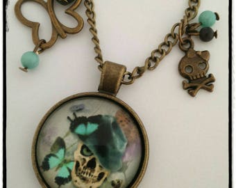 Skull Butterfly skull necklace.
