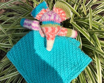 Elephant "snuggy" baby security blanket