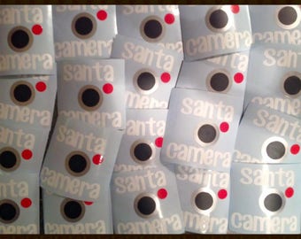 12 x Santa Cam vinyls craft stickers for Christmas baubles