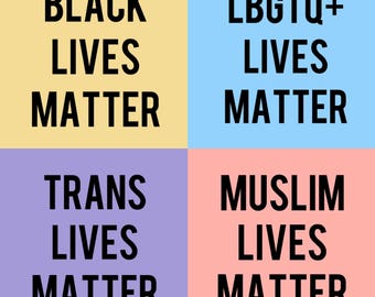 Black, Trans, Muslim, LBTGQ+ Lives Matter Sticker