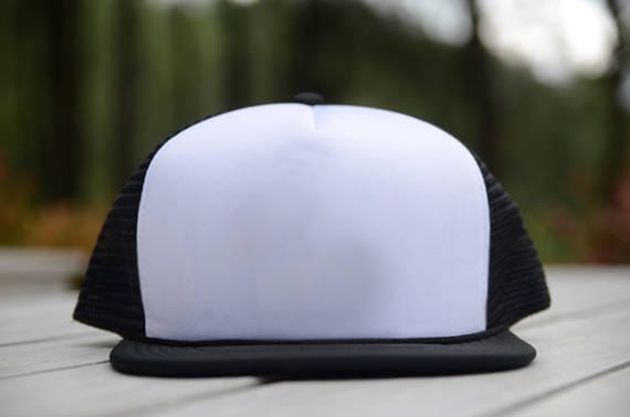 Trucker Hat blank design white black color combination trucker