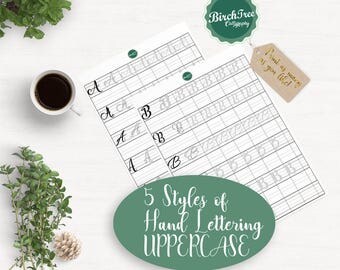 Hand Lettering Practice Sheets, Calligraphy Practice Sheets, Modern Calligraphy Worksheet, Brush Lettering Practice - Instand Download