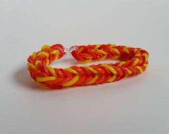 Red, Orange and Yellow Loom Bracelet *Fire*