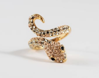 Gold snake ring | Etsy