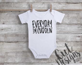 Everday I'm Cuddlin' Boys Bodysuit, Infant Boys One Piece, Baby Shower Gift
