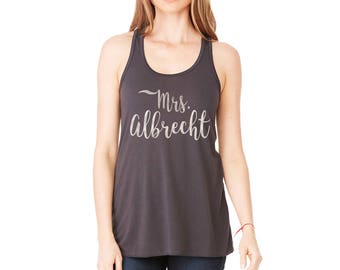 Mrs. Personalized Tank Top - Bride Tank Top - Mrs. Tank Top - Bachelorette Tank - Custom Women's Tank Top - Personalized Shirt