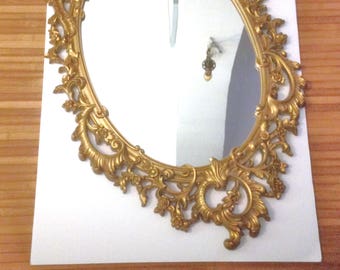 Snow White Mirror Mirror on The Wall Vintage Gold Mirror 60s Mirror Hollywood Regency