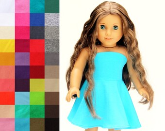 Fits like American Girl Doll Clothes - Simply Summer Bandeau Dress, You Choose Color