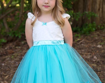 aqua dress, flower girl dress, aqua flower girl, vintage flower girl dress, Victorian dress, tutu dress, flower girl dress tutu SALE