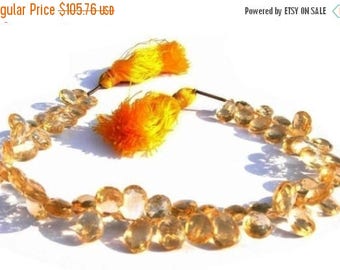 50% Off Sale Full 7.5 Inches - Finest Quality Genuine Citrine Faceted Pear Shaped Briolettes Size 9x6 - 10x6mm Approx