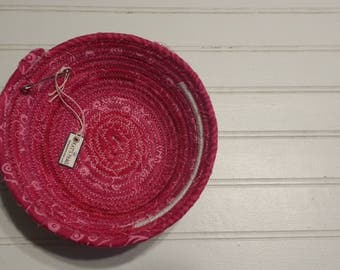 6" Coiled Fabric Bowl - Pinks