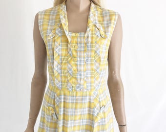 Vintage 50's Cotton Summer Day Dress. Size Small