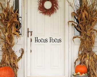 Hocus Pocus, Halloween Door Decoration Custom Vinyl letters Decal Wall Words Lettering Front Door Curb Appeal Entryway Fall