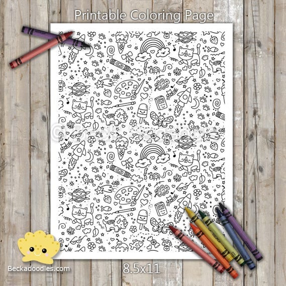 Doodles Printable Coloring Page