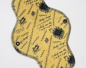 10" Pantyliner, Minky Panty Liner, Reusable Cloth Menstrual Pad, Harry Potter Minky, Windpro Fleece, MotherMoonPads Light Flow Cloth Pad