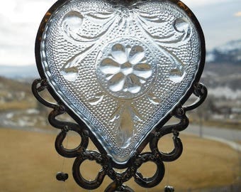 My True Blue Heart - Vintage dish given new life as a Windchime