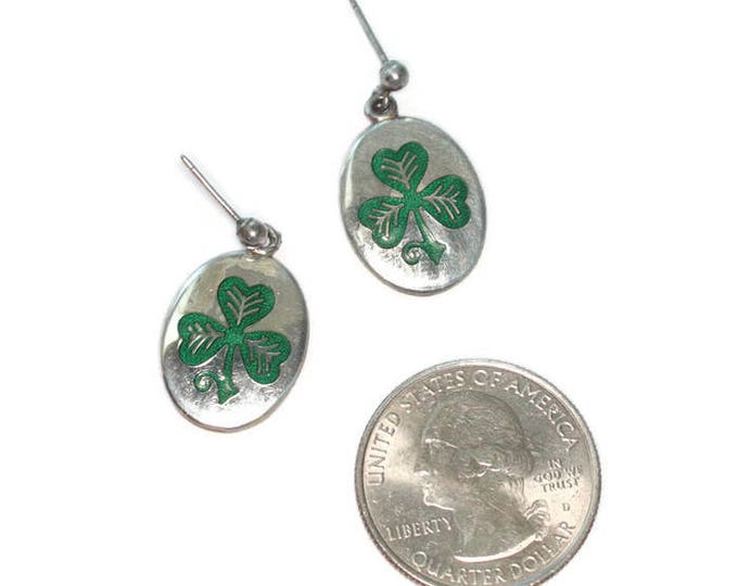 Celtic Sterling Shamrock Dangle Earrings with Posts Signed Tara Ware Pierced Vintage