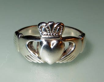 Solvar Sterling Silver Irish Claddagh Ring Size 6 Love Friendship Marriage Loyalty