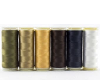 Wonderfil Invisafil 100 wt Polyester Thread Set B002 - Six 400m Spools
