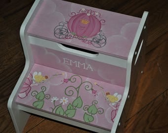 Fairy Princess Coach - Pink or Lavender - Kids step stool