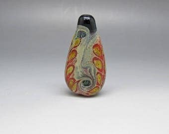 Fire & Darkness - Lampwork Focal Bead
