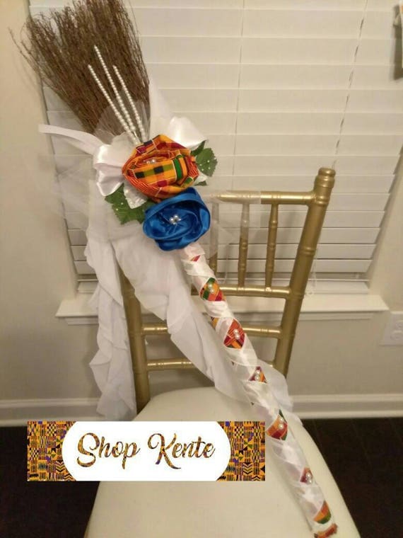 Kente African American wedding broom/ African bridal/ African
