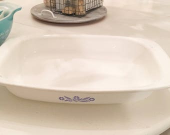 Corning Ware P-21 Rectangular Casserole Open Roaster Baking Dish Blue Cornflower