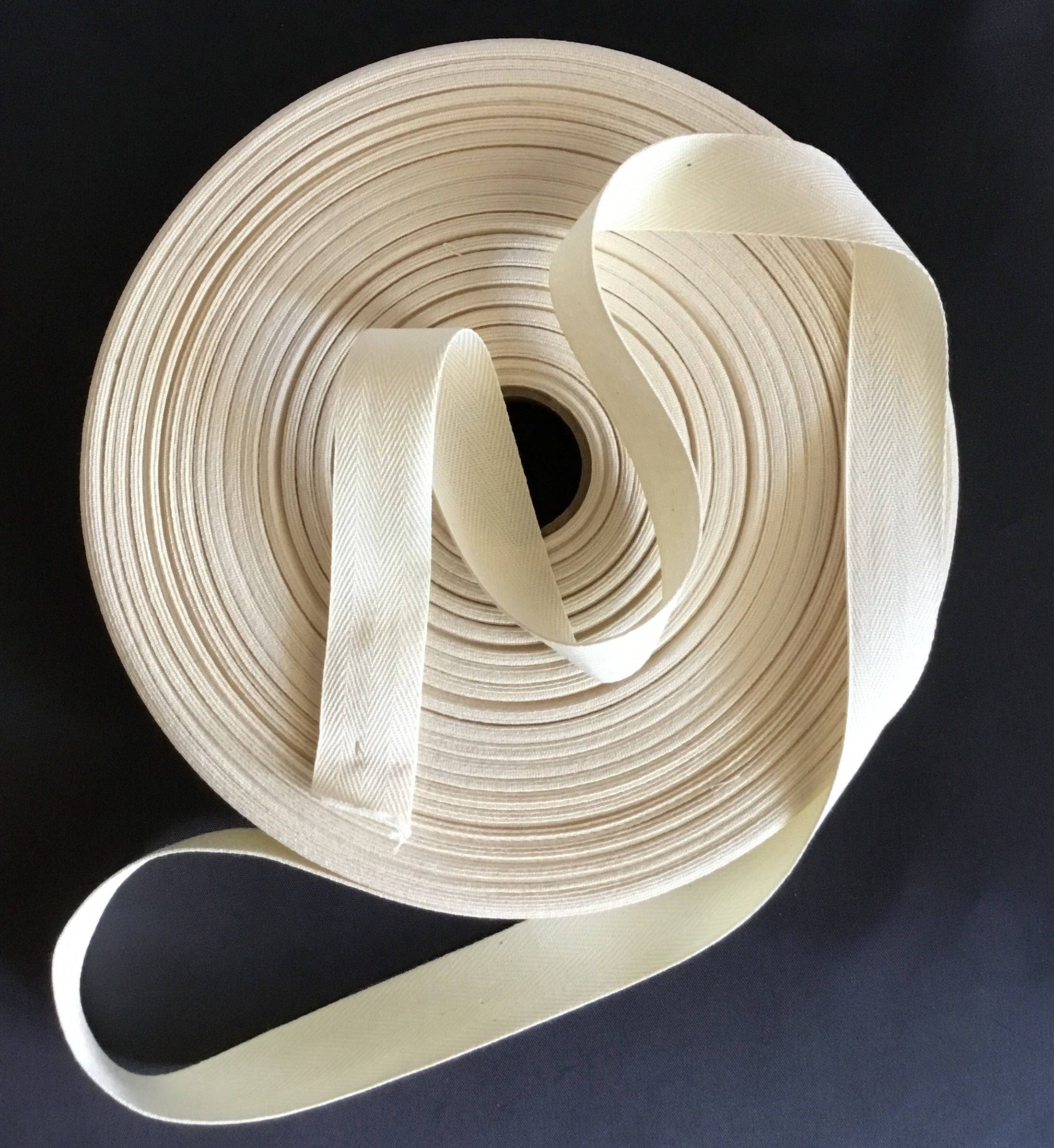 1 Inch Wide Twill Tape Natural Super Extra Heavy 100%