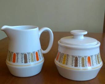 Vintage Noritake Mardi Gras sugar bowl and creamer