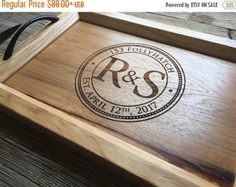 ON SALE Personalized Serving Tray, Engraved Serving Tray