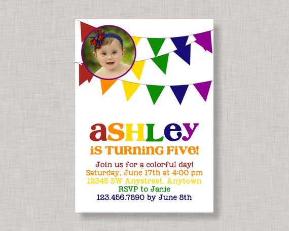 Rainbow Invitation, Rainbow Birthday Invitation, Rainbow Party Il_570xn