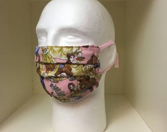 Washable Medical Face Masks Adult & Child Disney Belle Beauty and the Beast print