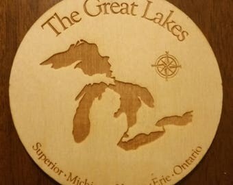 Great Lakes Unsalted & Shark Free Coasters set of 4