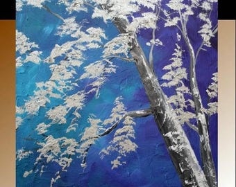 SALE Oil Landscape Abstract Original palette knife impasto oil/Acrylic Square painting by Nicolette Vaughan Horner