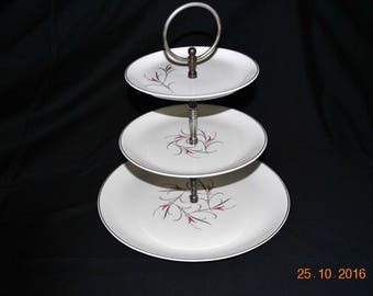 3 Tier Salem Simplicity Pink Serving, Tidbit Tray