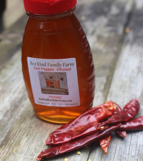 Pure Honey Hot Pepper Infused Honey 8 oz Jar
