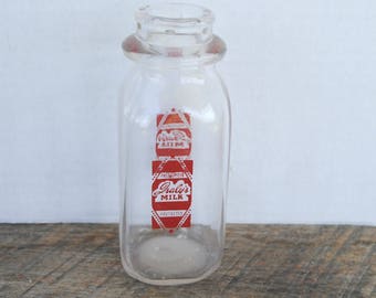 Vintage Isaly's Milk Bottle Half Pint Glass